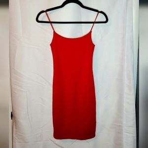 Red Mini Bodycon Fitted Dress Zara Size M